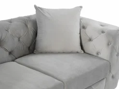 Best Vente-unique Sofá chéster de 2 plazas en terciopelo y patas de metal EDWINA Gris claro