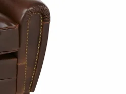 LINEA SOFA Sofá club 2 plazas piel envejecida color marrón BAUDOIN