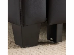 Clearance Sofá compacto extensible compacto móvil pies de plástico ideal para espacios pequeños madera y metal Negro