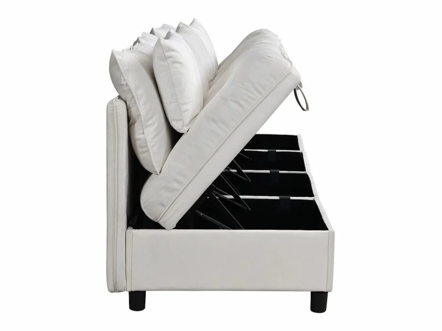 Clearance Sofá componible Diseno modular Movimiento facil Cajones ocultos bajo asiento Confort ortopedico Chenilla Beige