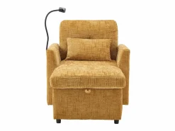 Online Sofá con 2 bolsillos laterales y espacio de almacenamiento - Tela de chenilla - Amarillo Sofás Chesterfield