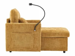 Online Sofá con 2 bolsillos laterales y espacio de almacenamiento - Tela de chenilla - Amarillo Sofás Chesterfield