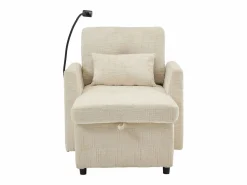 Outlet Sofá con 2 bolsillos laterales y espacio de almacenamiento - Tela de chenilla - Sofás Chesterfield