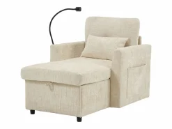 Outlet Sofá con 2 bolsillos laterales y espacio de almacenamiento - Tela de chenilla - Sofás Chesterfield