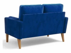 Clearance DripeX Sofá con 2 escandinavos 2 asientos, mini sofá de sillón en terciopelo de loveseat, sillón de sala de estar con reposabrazos, 121x77x87cm - Azul