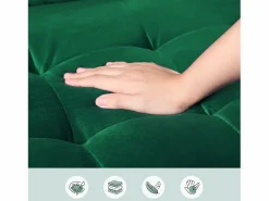Outlet Sofá con 2 escandinavos 2 asientos, mini sofá de brazo enrollado en terciopelo de loveseat, sillón de sala de estar con reposabrazos, 121x77x87cm - Sofá Escandinavo|Sofá De Terciopelo