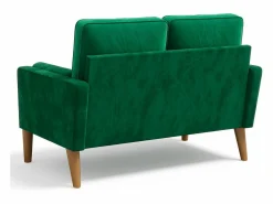 Outlet Sofá con 2 escandinavos 2 asientos, mini sofá de brazo enrollado en terciopelo de loveseat, sillón de sala de estar con reposabrazos, 121x77x87cm - Sofá Escandinavo|Sofá De Terciopelo