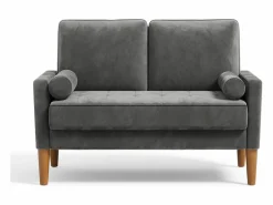 Sofá con 2 escandinavos 2 plazas, mini sofá de brazo enrollado en terciopelo de loveseat, sillón de sala de estar con reposabrazos, 121x77x87cm - Todos Los Sofás|Sofá Escandinavo