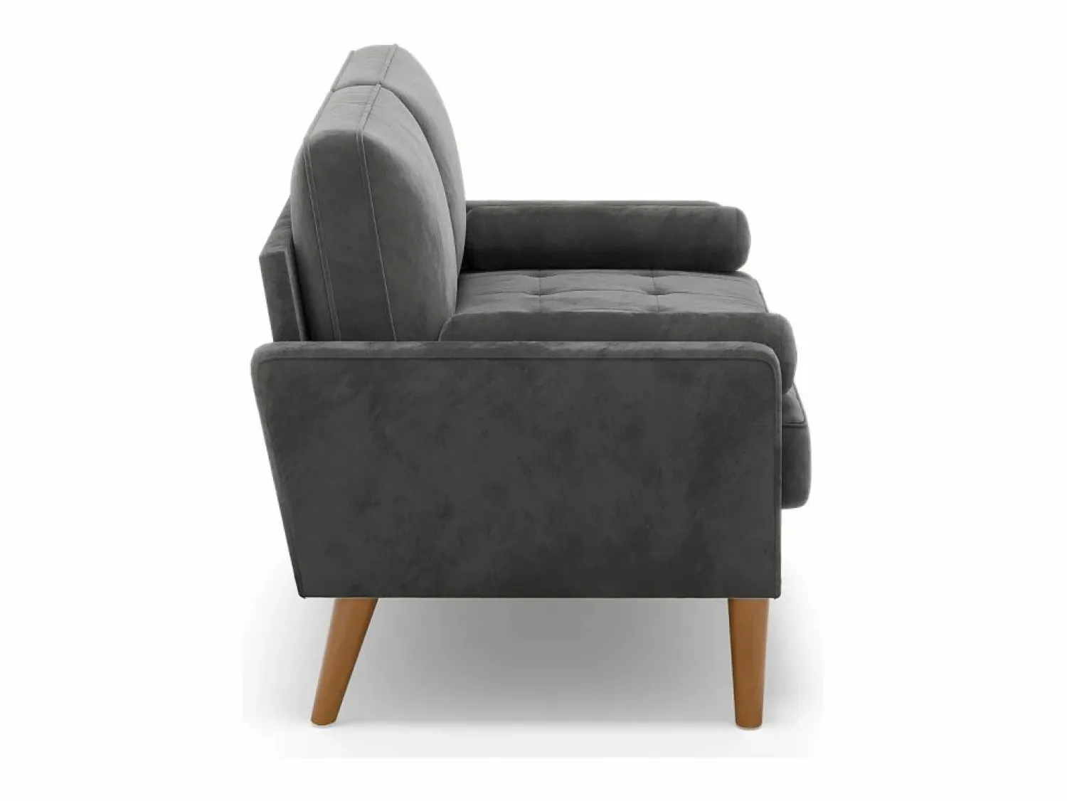 Sofá con 2 escandinavos 2 plazas, mini sofá de brazo enrollado en terciopelo de loveseat, sillón de sala de estar con reposabrazos, 121x77x87cm - Todos Los Sofás|Sofá Escandinavo