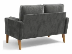 Sofá con 2 escandinavos 2 plazas, mini sofá de brazo enrollado en terciopelo de loveseat, sillón de sala de estar con reposabrazos, 121x77x87cm - Todos Los Sofás|Sofá Escandinavo