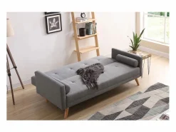 Sale Concept-Usine Sofá convertible 3 plazas de tela WOODEN Gris
