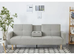 Hot Concept-Usine Sofá convertible 3 plazas de tela OSLO Gris