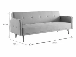 Miliboo Sofá convertible 3 plazas diseño escandinavo azul ULLA
