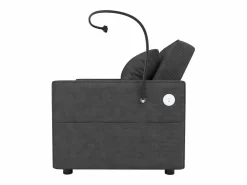 Clearance Sofá convertible con puerto USB y soporte para teléfono, respaldo ajustable - Pana oscuro Sillón Cama