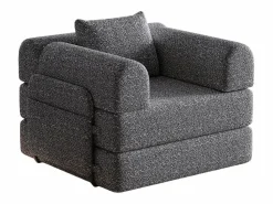 OKWISH Sofá convertible con reposabrazos acolchados y bolsillos laterales, estructura de metal - Chenilla