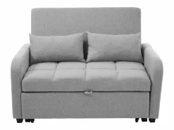 Discount Hauss Spole Sofá convertible de 2 plazas con respaldo regulable y 2 cojines - Tejido de lino Gris
