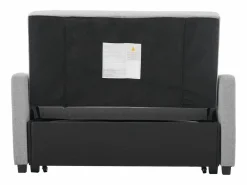 Discount Hauss Spole Sofá convertible de 2 plazas con respaldo regulable y 2 cojines - Tejido de lino Gris