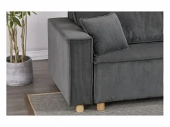 Sale Sofá convertible esquinero 4 plazas de pana COSY Sofá De Terciopelo|Sofá - 4 Plazas