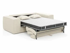 Vente-unique Sofá convertible express AMELIA de 4 plazas en pana , 160 cm, colchón viscoelástico de 13 cm