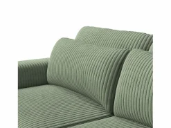 Online Sofá convertible express de 2 plazas en tela - con taburete con almacenaje - sofá esquinero de pana con otomana - moderno y cómodo Verde