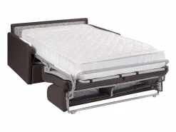 Outlet Sofá convertible exprés de polipiel asiento viscoelástico 120 cm colchón 22 cm CALIFE Sofás De Piel Sintética