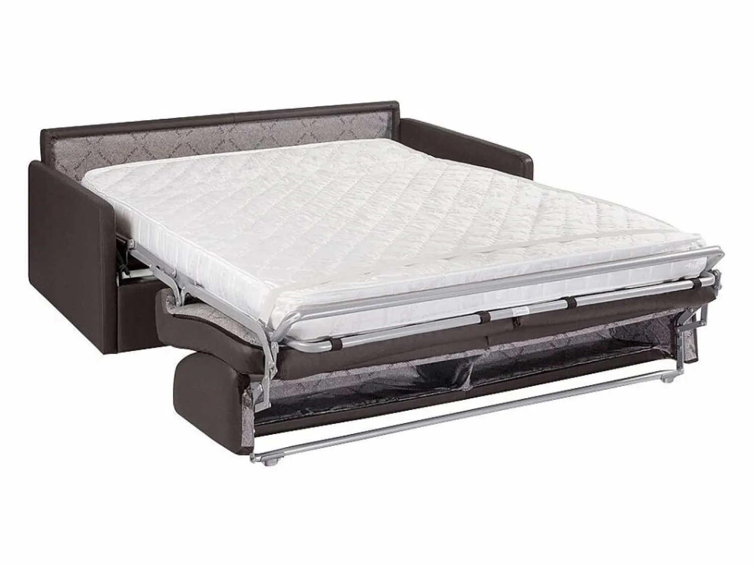 Sale Vente-unique Sofá convertible exprés polipiel asiento viscoelástico 160 cm colchón 14 cm CALIFE Topo