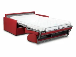 Best Vente-unique Sofá convertible exprés polipiel asiento viscoelástico 140 cm colchón 14 cm CALIFE Rojo