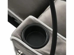 Best OKWISH Sofá convertible individual de terciopelo oscuro con soporte para teléfono y portavasos, ideal para salón y dormitorio Gris