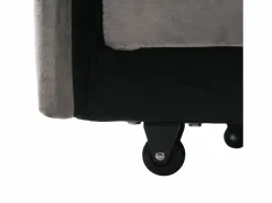 Best OKWISH Sofá convertible individual de terciopelo oscuro con soporte para teléfono y portavasos, ideal para salón y dormitorio Gris