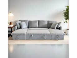 Best Sofá convertible panorámico 4 plazas en tejido con box MAHÉ - Todos Los Sofás|Sofá De Terciopelo