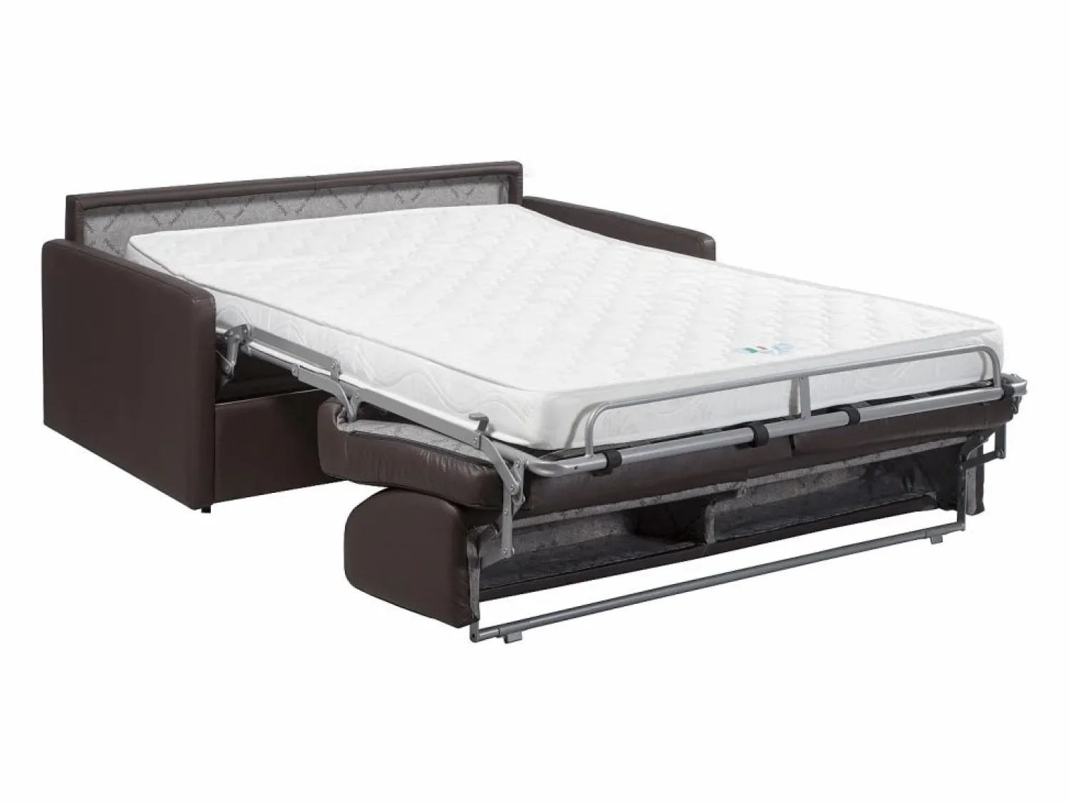 Vente-unique Sofá convertible polipiel asiento viscoelástico 140 cm lamas anchas 14 cm CALIFE