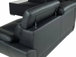 LINEA SOFA Sofá Cuero vacuno color ángulo izquierdo NAHIA Negro