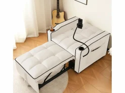Sofá de 1 plaza - Sillón con portavasos y soporte para teléfono - terciopelo