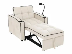 Sofá de 1 plaza - Sillón con portavasos y soporte para teléfono - terciopelo