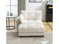 Sofá de 1 plaza con reposabrazos - Sofá relax con 2 portavasos y bolsillos laterales - pana