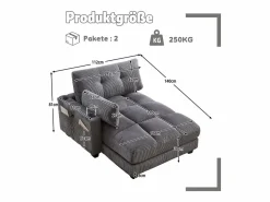 Sale Sofá de 1 plaza con reposabrazos - Sofá relax con 2 portavasos y bolsillos laterales - pana Sofá Relax