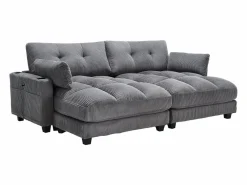 Sale Sofá de 1 plaza con reposabrazos - Sofá relax con 2 portavasos y bolsillos laterales - pana Sofá Relax