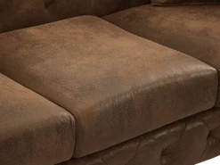 Online Sofá de 3 plazas chesterfield de microfibra con acabado de piel envejecida capitoné EDWINA Sofá Vintage|Sofás Chesterfield