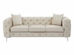 Vente-unique Sofá de 3 plazas chéster de terciopelo y patas de metal EDWINA