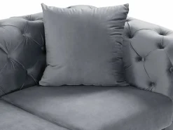 Clearance Sofá de 2 plazas chéster de terciopelo y patas de metal EDWINA Sofá - 2 Plazas|Sofá 3 Y 2 Plazas