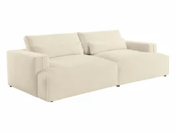 Vente-unique Sofá de 4 plazas con asientos cómodos y profundos en chenilla COLYSA Beige