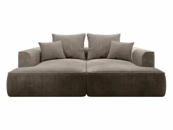 Vente-unique Sofá de 3 plazas con asiento profundo en pana color diseño PINETA