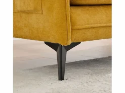 Sofá de 2 plazas conectado con almacenamiento - puerto USB, soporte para teléfono y bolsillos laterales - Tejido de chenilla Sofá Escandinavo