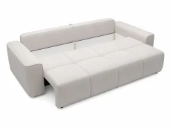 Vente-unique Sofá de 4 plazas convertible en tela texturizada MINTURNO