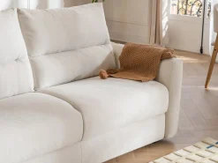 New Maison Céphy Sofá de 3 plazas convertible exprés tejido chenilla 13 cm DOVENA de Beige