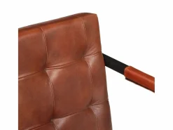 Clicnbuy Sofá de 2 plazas cuero auténtico de cabra marrón