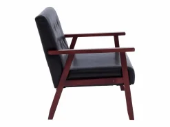Clearance Sofá de 2 plazas cuero sintético PWFG32058 Negro