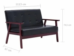Discount Sofá de 2 plazas cuero sintético Todos Los Sofás|Sofá Vintage