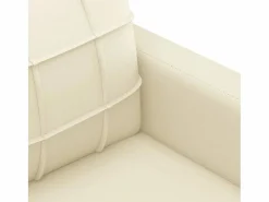vidaxl Sofá de 2 plazas de cuero sintético color 120 cm Crema