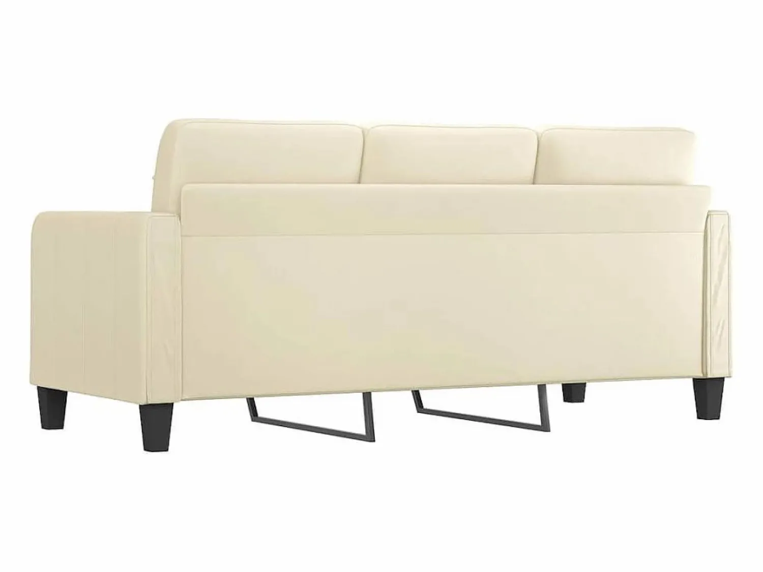 New vidaxl Sofá de 3 plazas de cuero sintético color 180 cm Crema